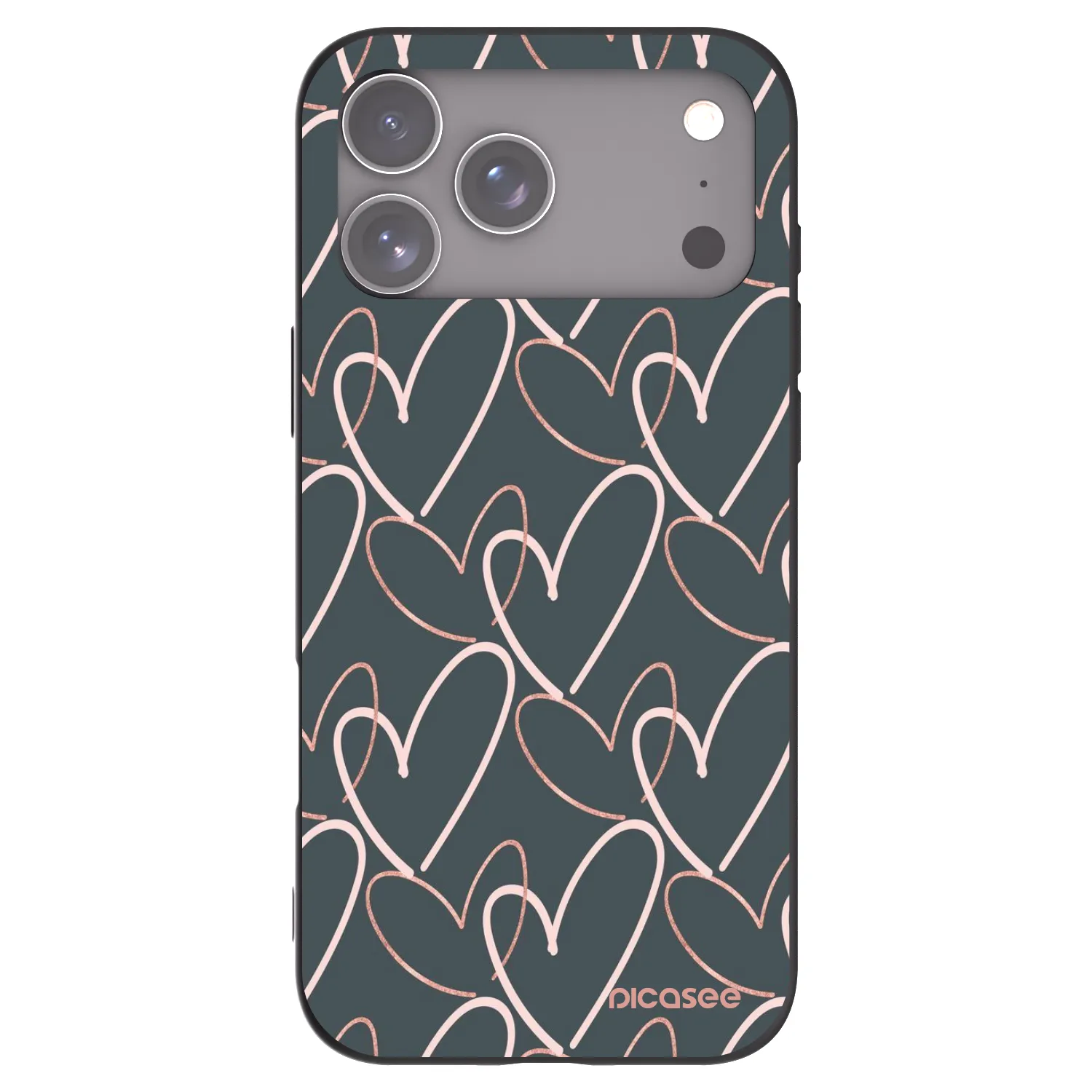 Picasee silikonowe czarne etui na Apple iPhone 17 Pro Max - Lots of love