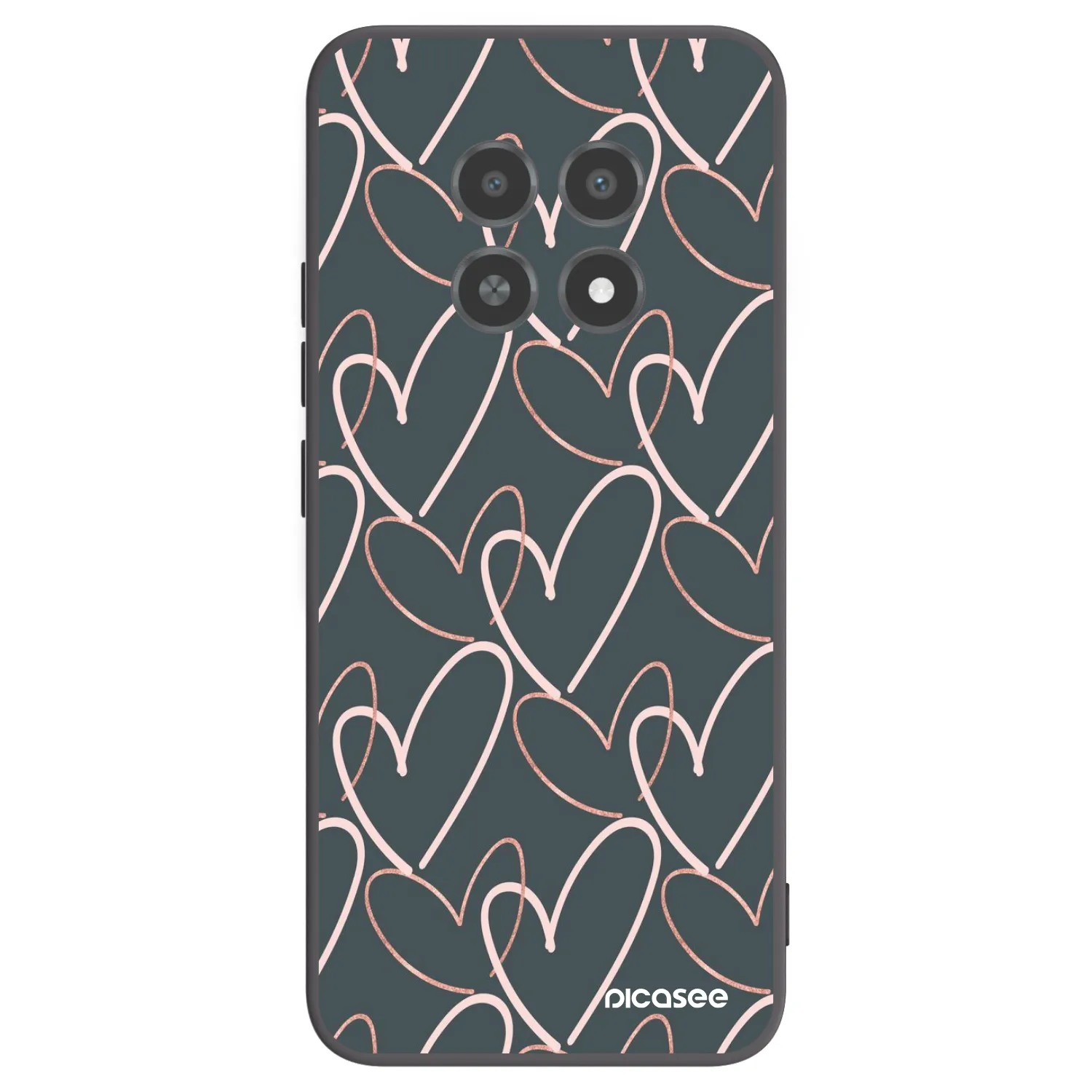 Picasee silikonowe czarne etui na Realme 12X - Lots of love