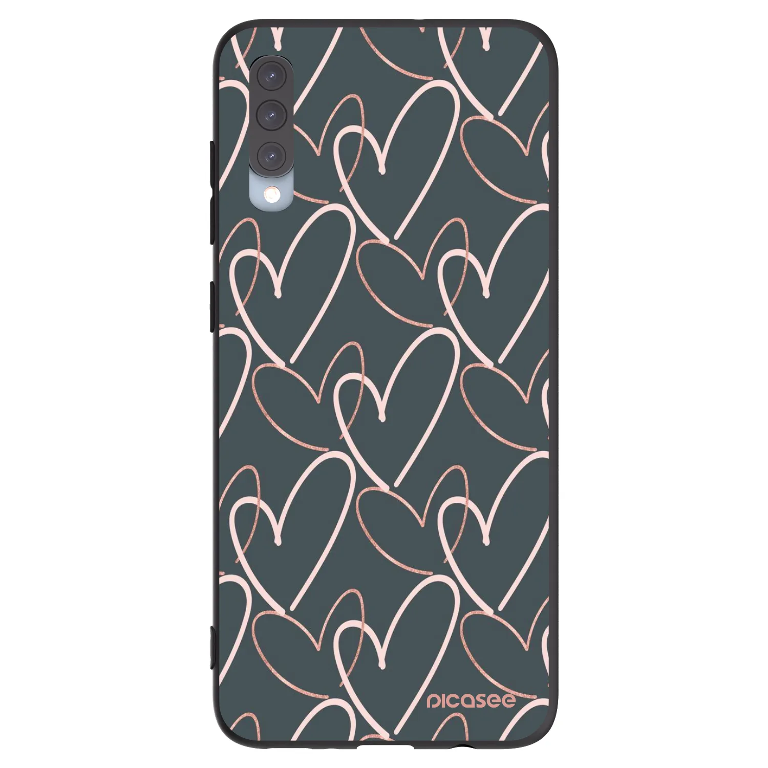 Picasee silikonowe czarne etui na Samsung Galaxy A70 A705F - Lots of love