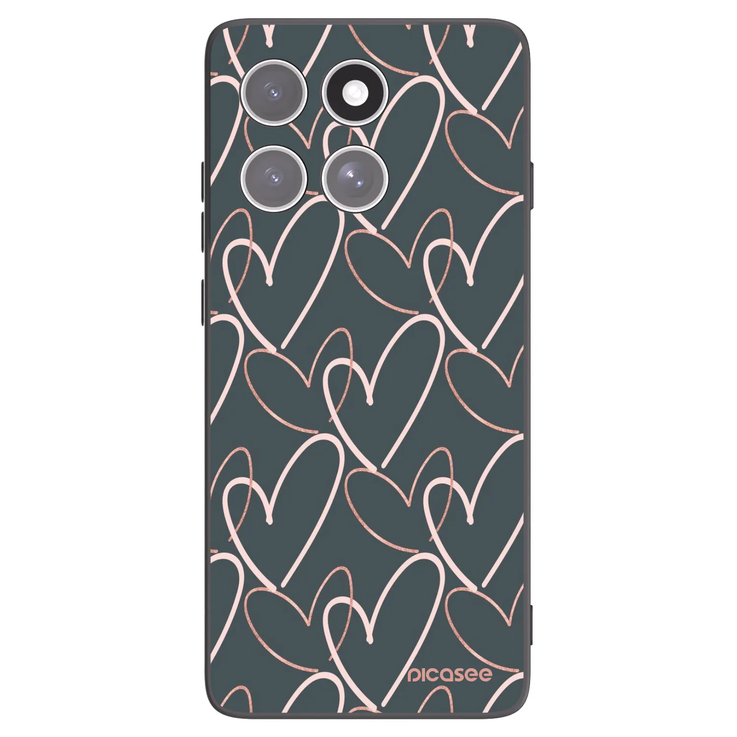 Picasee silikonowe czarne etui na Motorola Edge 60 Pro - Lots of love