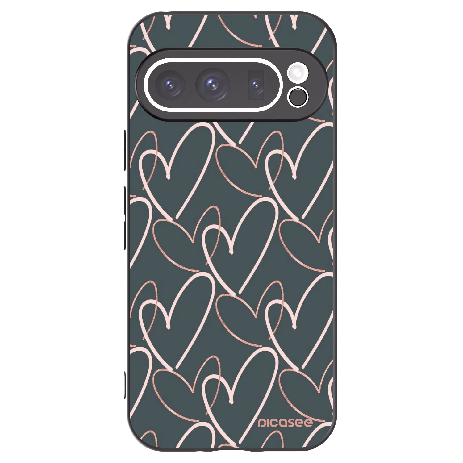 Picasee silikonowe czarne etui na Google Pixel 9 Pro XL - Lots of love