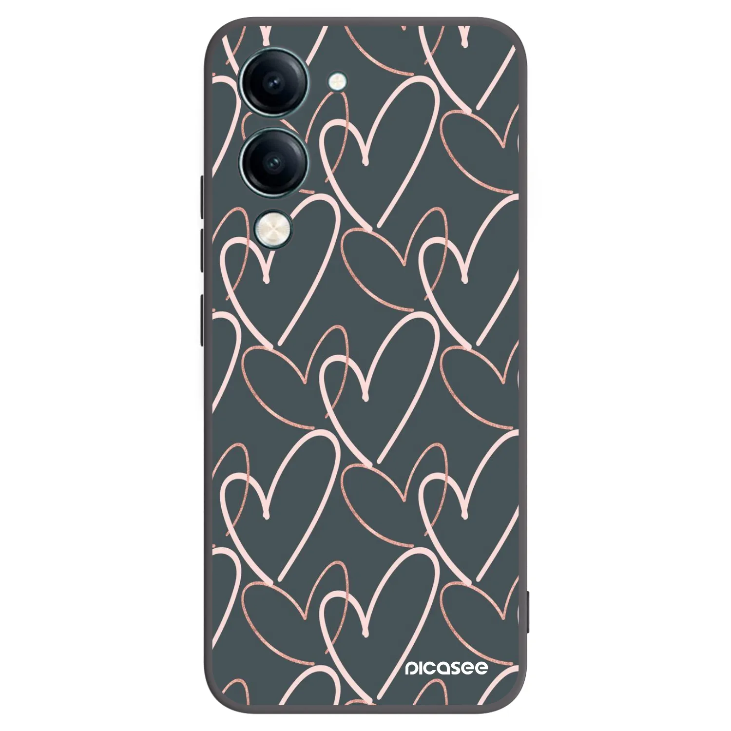 Picasee silikonowe czarne etui na Vivo Y29s 5G - Lots of love