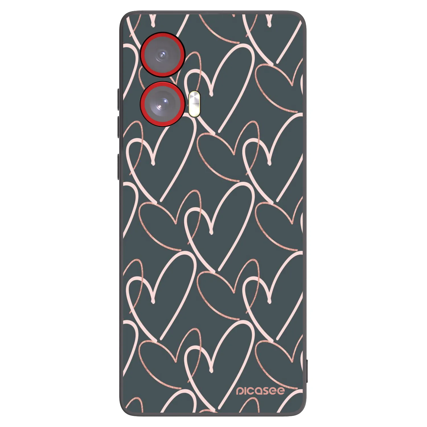 Picasee silikonowe czarne etui na Motorola Edge 50 Fusion - Lots of love