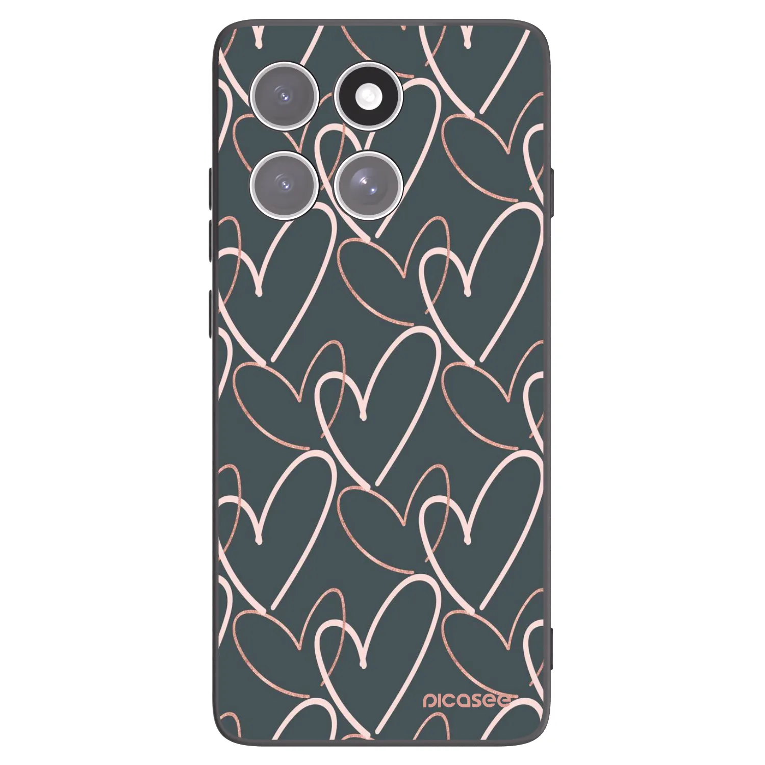 Picasee silikonowe czarne etui na Motorola Edge 60 Fusion - Lots of love