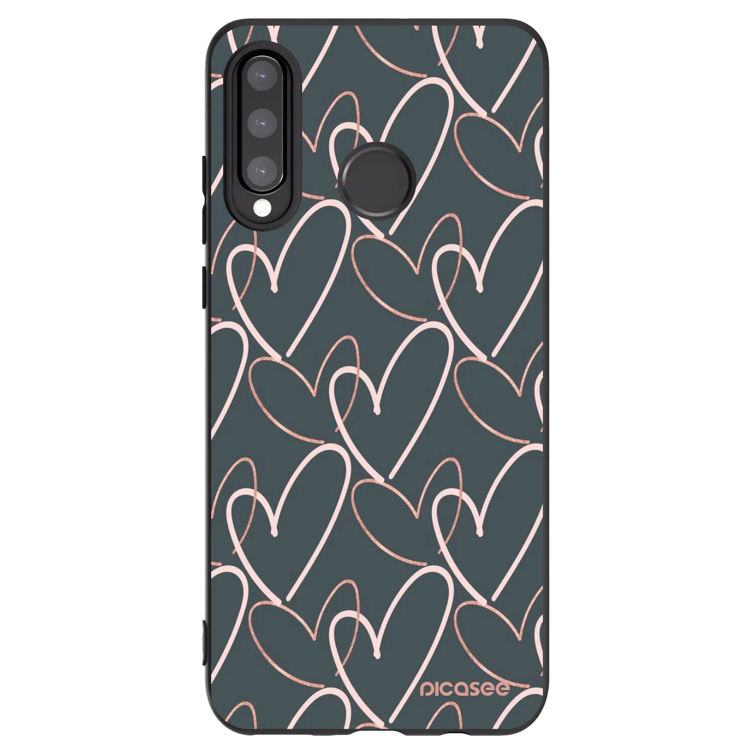 Picasee silikonowe czarne etui na Huawei P30 Lite - Lots of love