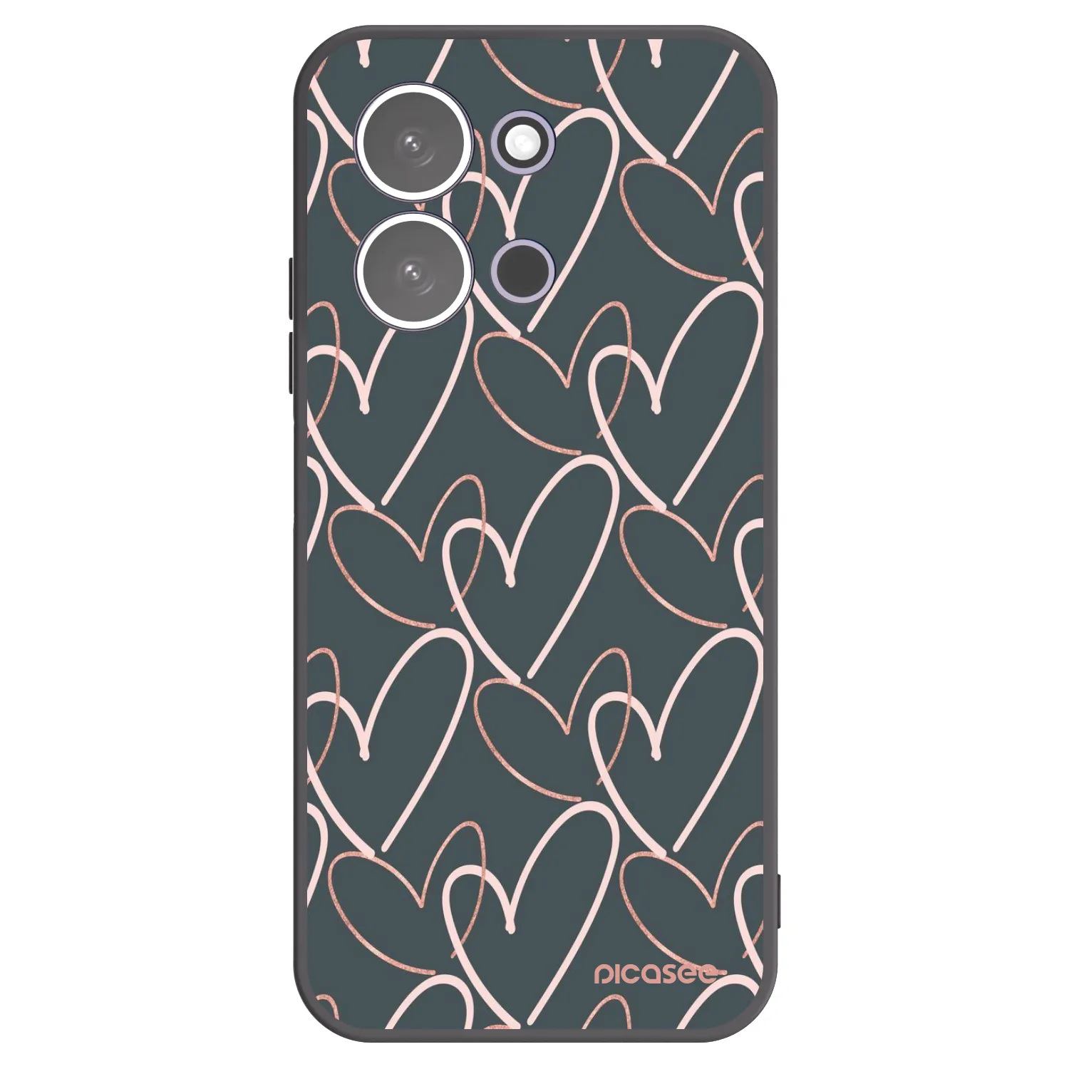 Picasee silikonowe czarne etui na Xiaomi Redmi 15C 5G - Lots of love