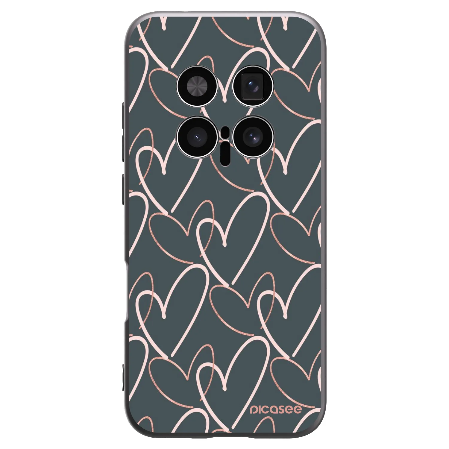 Picasee silikonowe czarne etui na Honor Magic8 Pro 5G - Lots of love