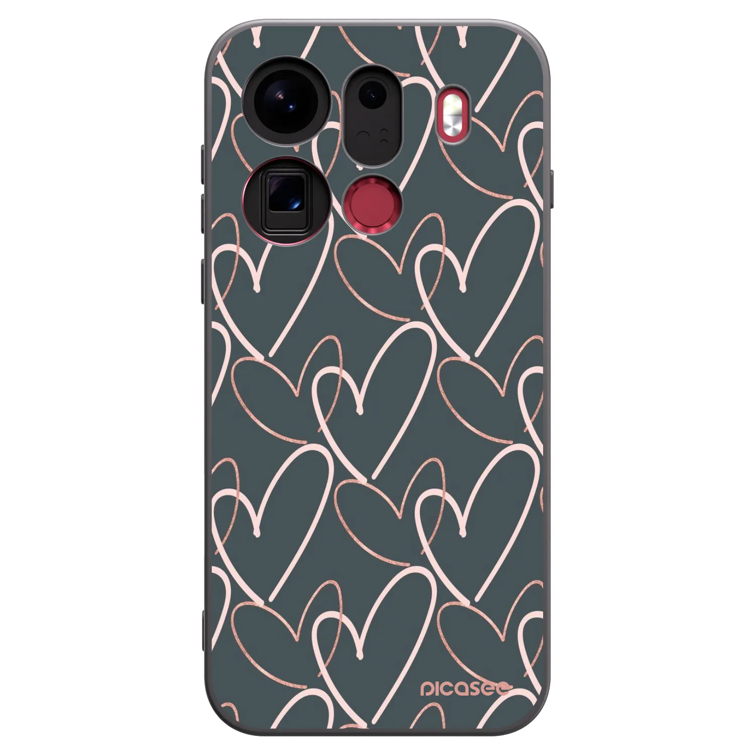 Picasee silikonowe czarne etui na OPPO Find X9 Pro - Lots of love