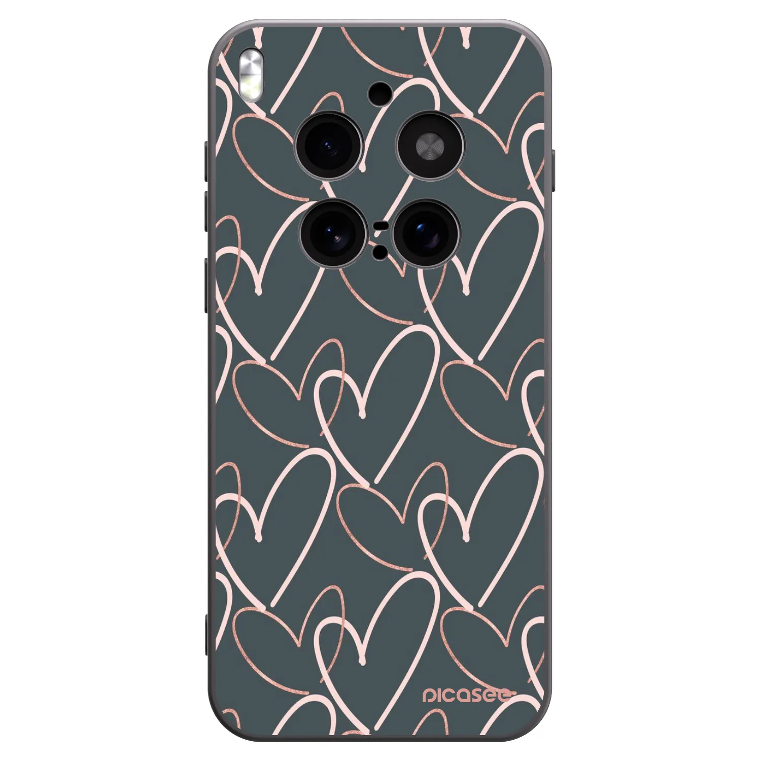 Picasee silikonowe czarne etui na Vivo X300 Pro - Lots of love
