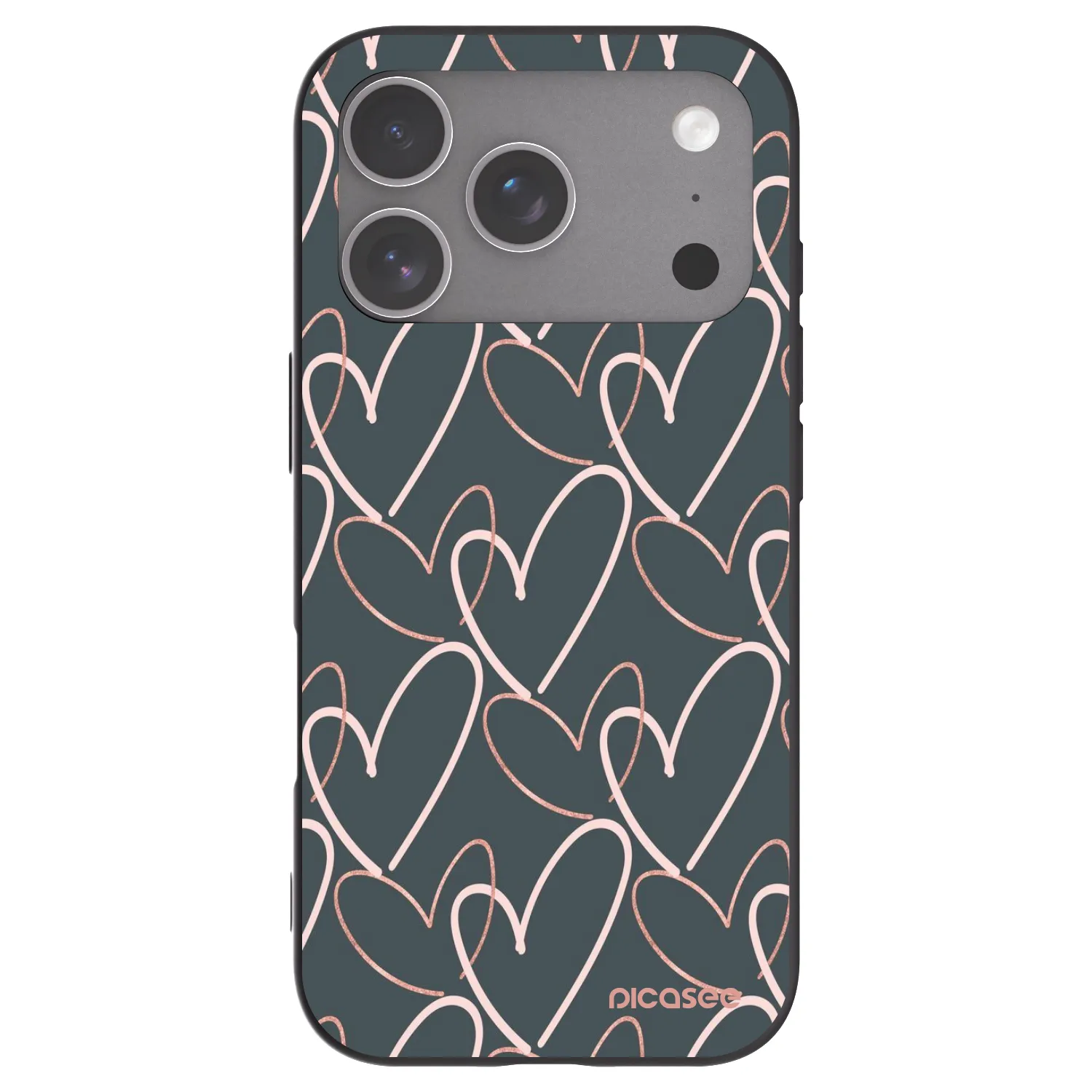 Picasee silikonowe czarne etui na Apple iPhone 18 Pro - Lots of love