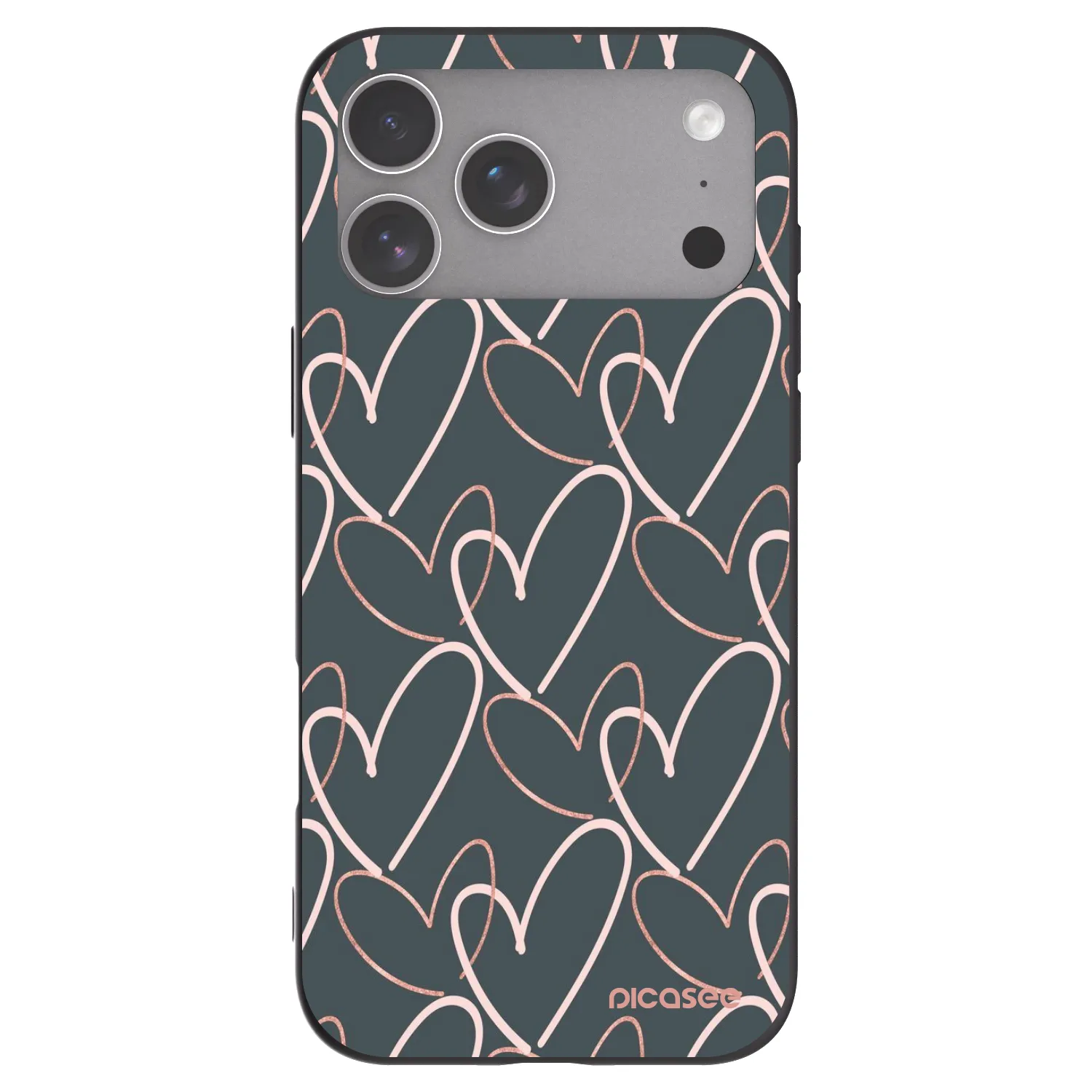 Picasee silikonowe czarne etui na Apple iPhone 18 Pro Max - Lots of love