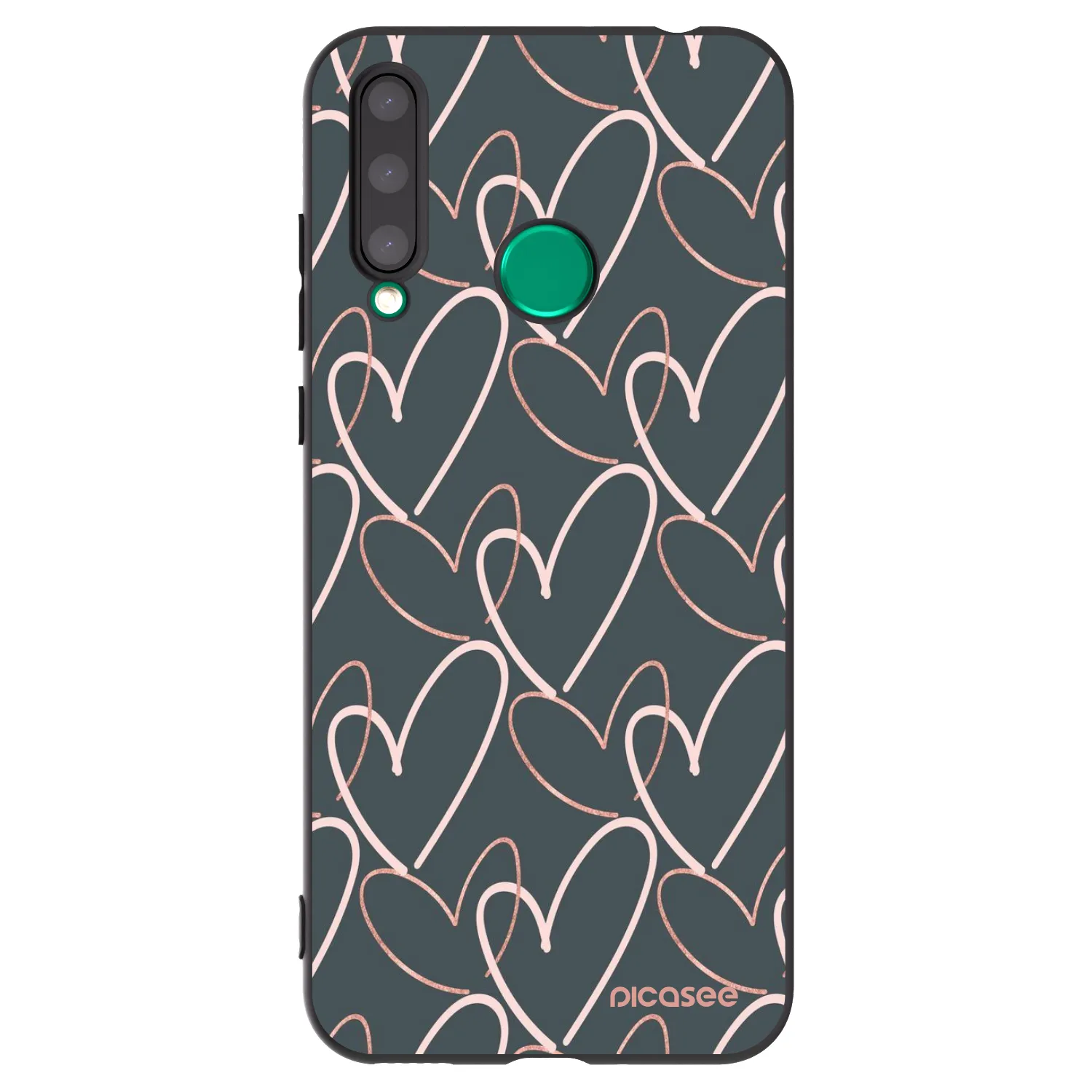 Picasee silikonowe czarne etui na Honor 20 Lite - Lots of love