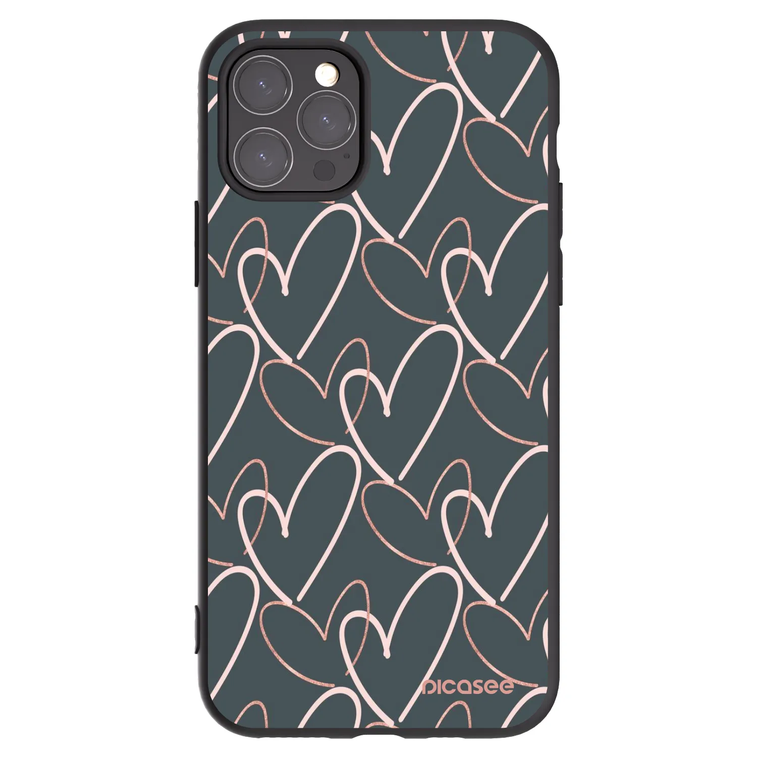 Picasee silikonowe czarne etui na Apple iPhone 11 Pro - Lots of love