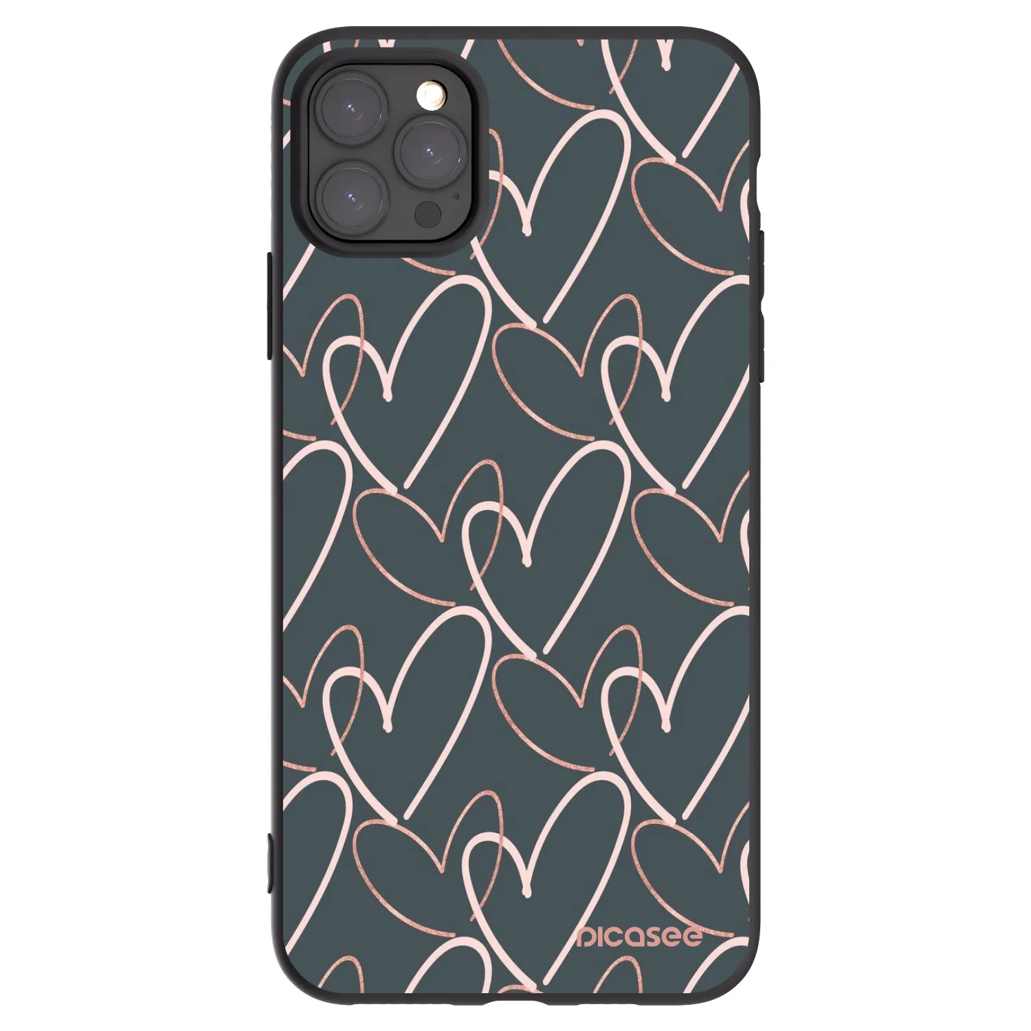 Picasee silikonowe czarne etui na Apple iPhone 11 Pro Max - Lots of love