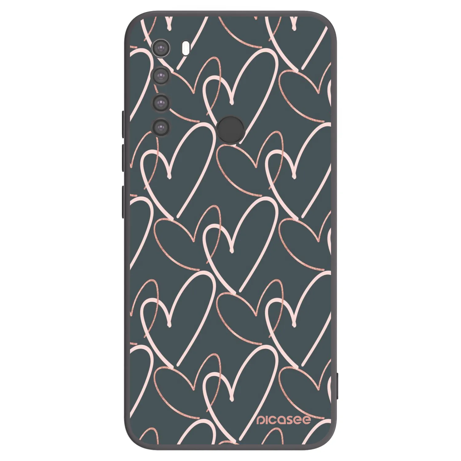 Picasee silikonowe czarne etui na Xiaomi Redmi Note 8 - Lots of love
