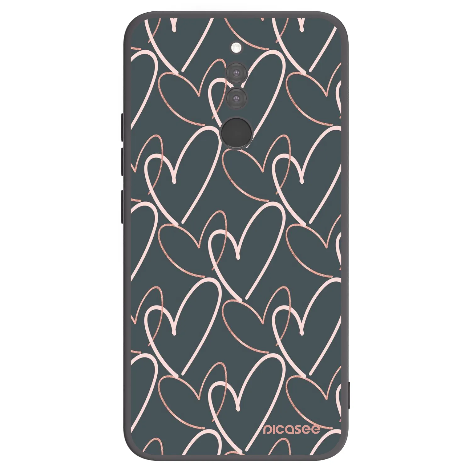 Picasee silikonowe czarne etui na Xiaomi Redmi 8 - Lots of love