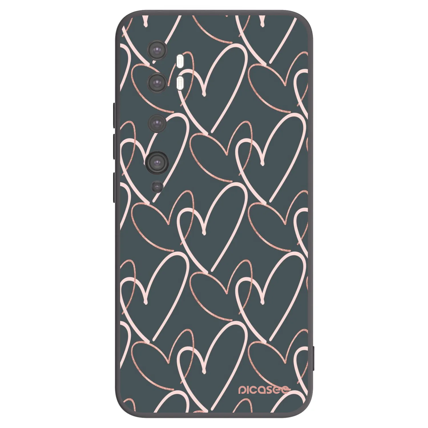 Picasee silikonowe czarne etui na Xiaomi Mi Note 10 (Pro) - Lots of love
