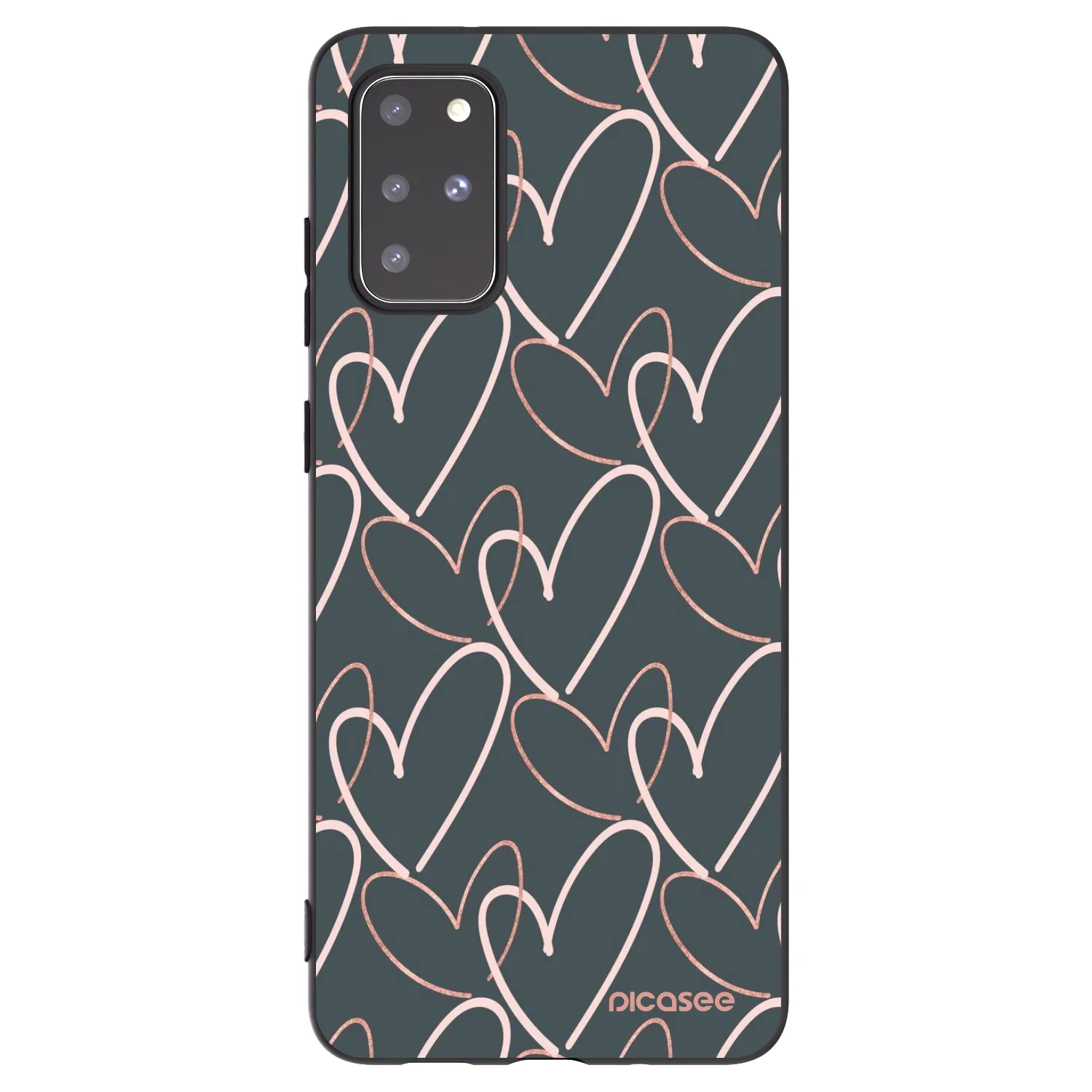 Picasee silikonowe czarne etui na Samsung Galaxy S20+ G985F - Lots of love