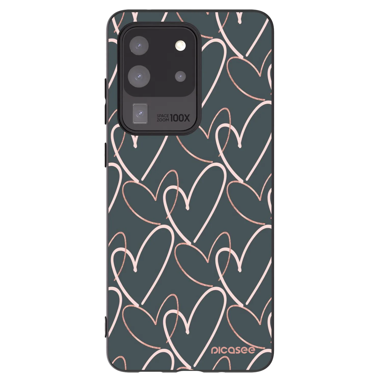Picasee silikonowe czarne etui na Samsung Galaxy S20 Ultra 5G G988F - Lots of love