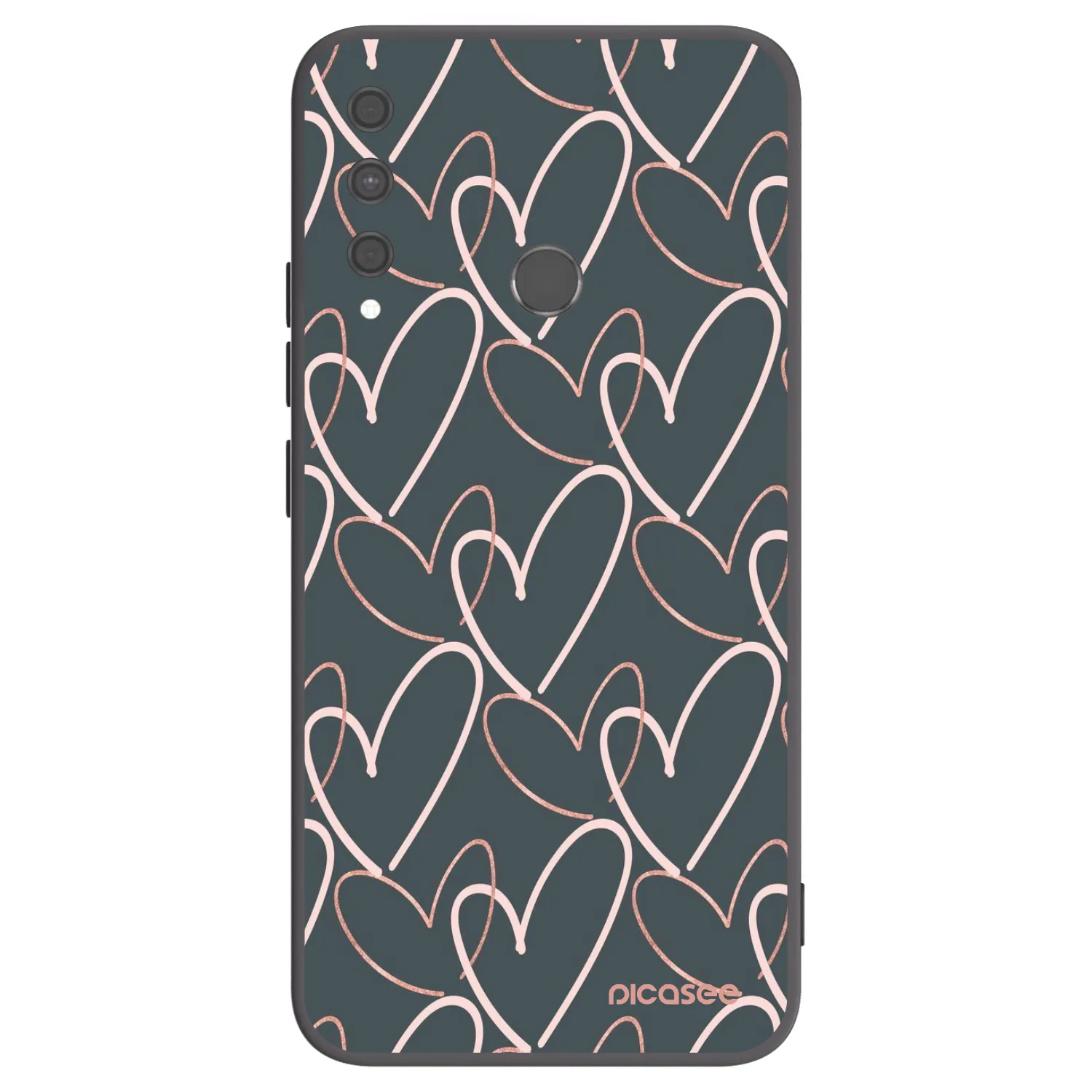 Picasee silikonowe czarne etui na Huawei P40 Lite E - Lots of love