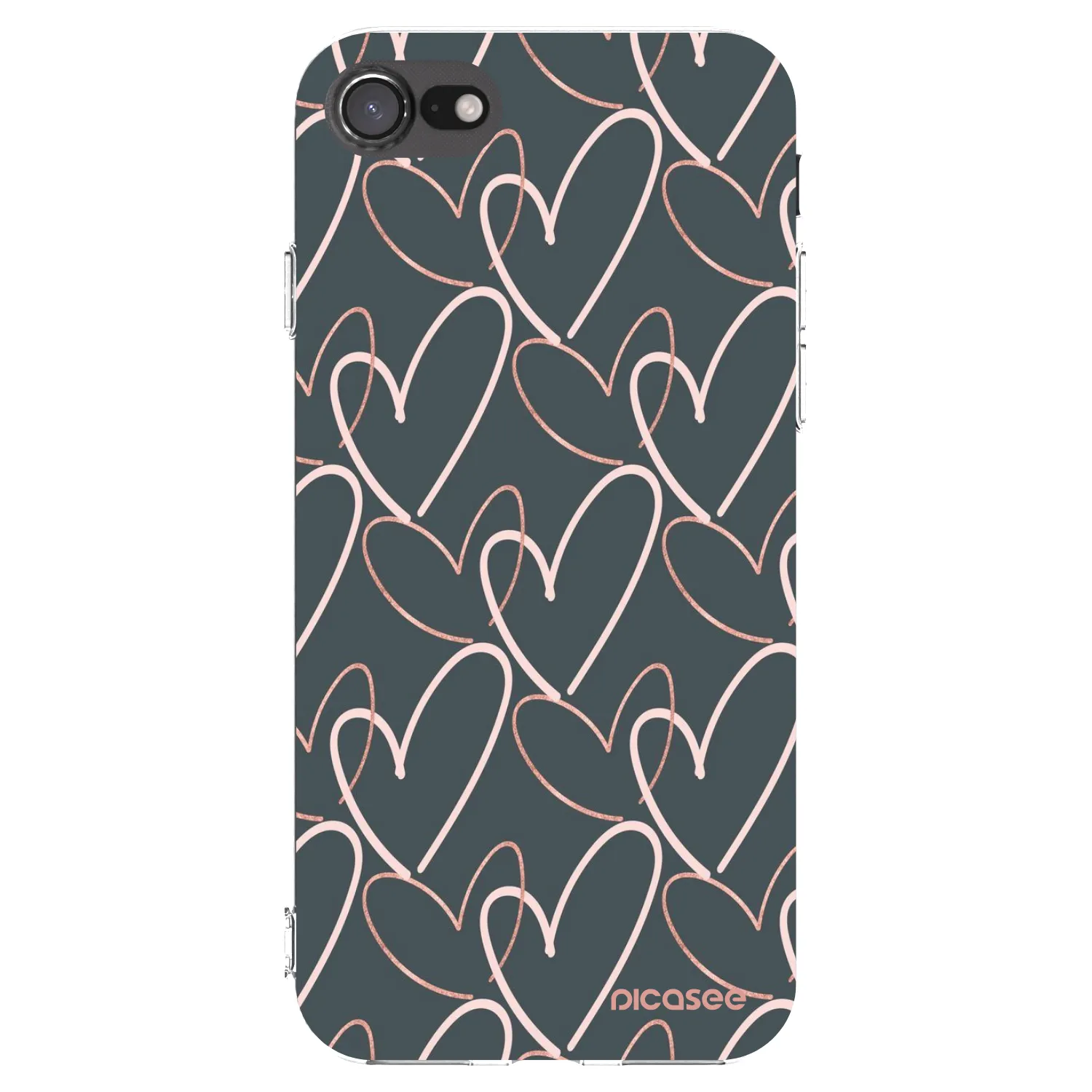 Picasee silikonowe przeźroczyste etui na Apple iPhone SE 2020 - Lots of love