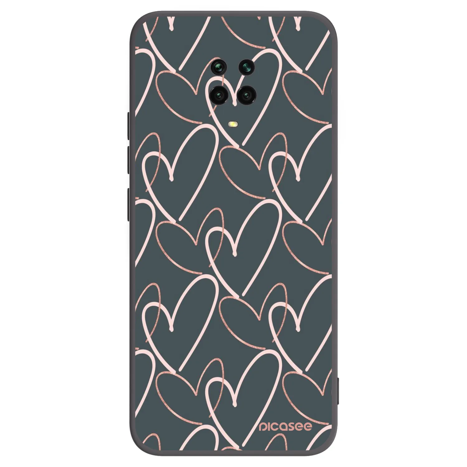 Picasee silikonowe czarne etui na Xiaomi Redmi Note 9 Pro - Lots of love