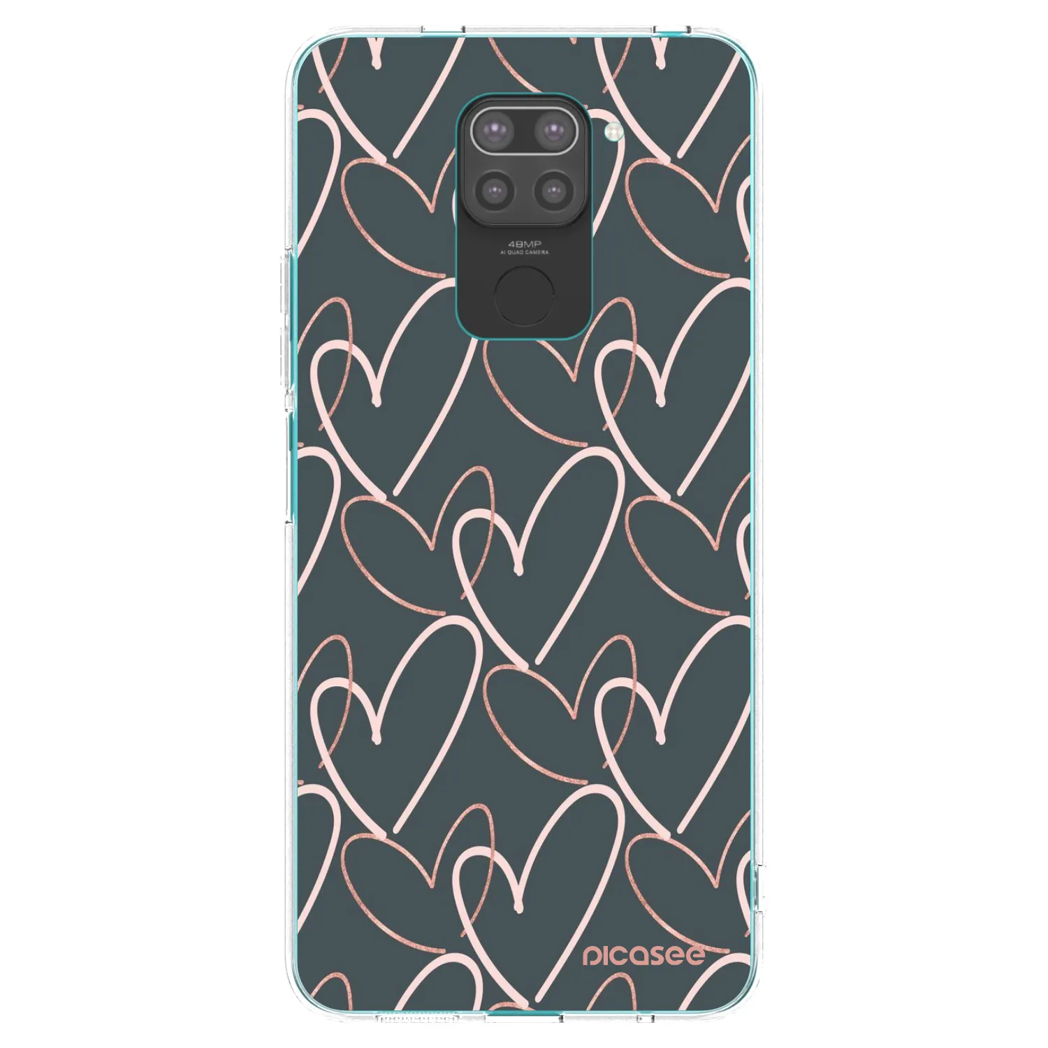 Picasee silikonowe czarne etui na Xiaomi Redmi Note 9 - Lots of love