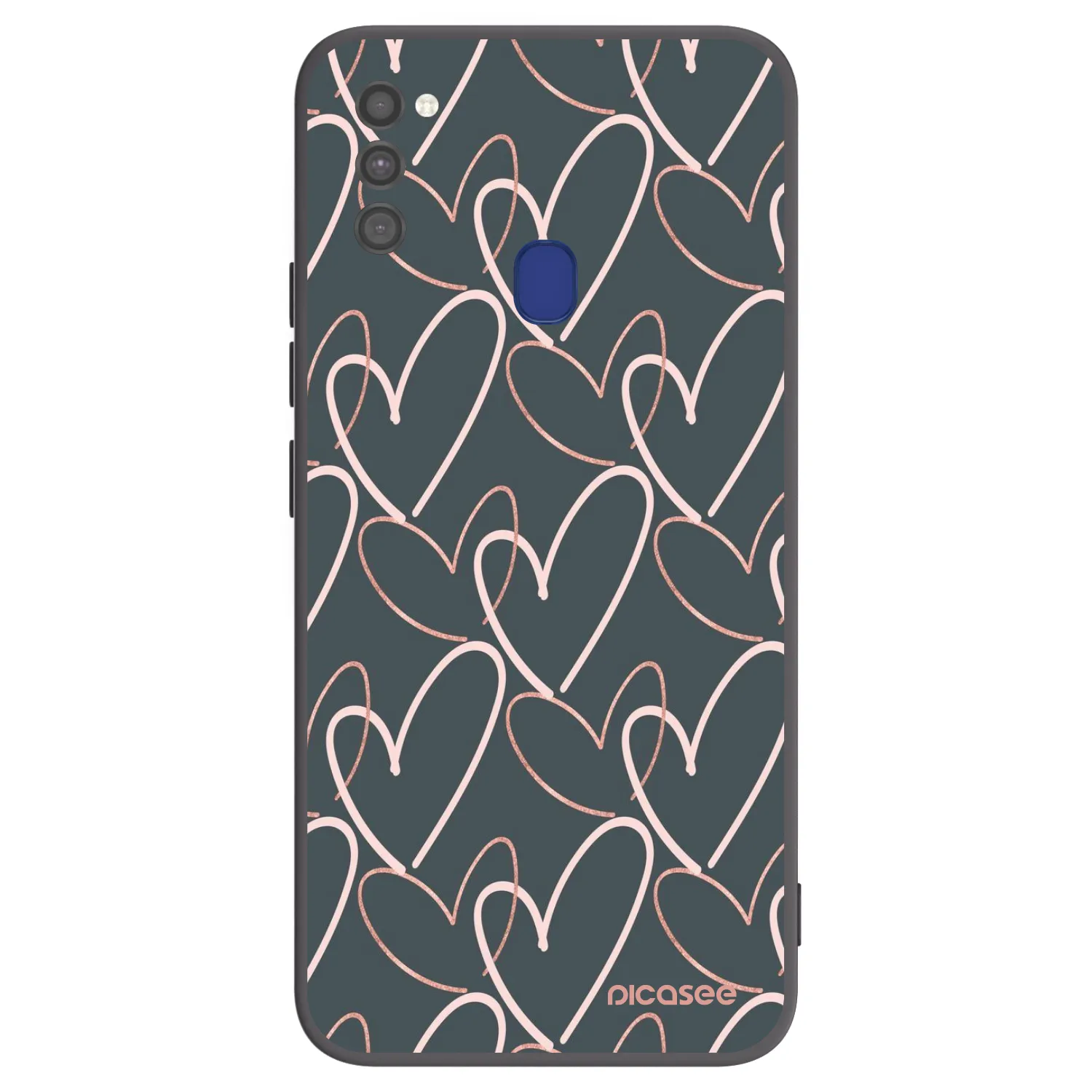 Picasee silikonowe czarne etui na Samsung Galaxy M21 M215F - Lots of love