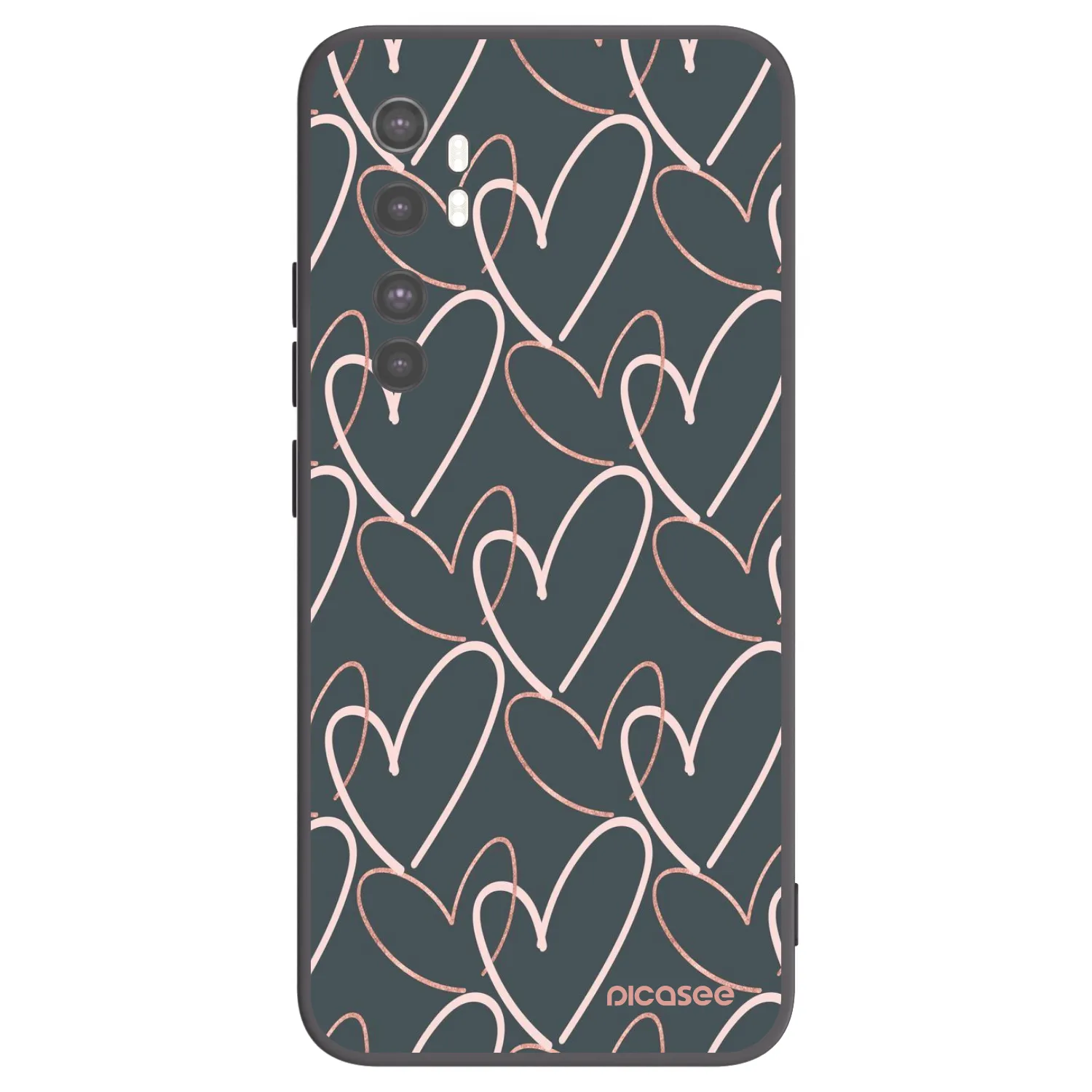 Picasee silikonowe czarne etui na Xiaomi Mi Note 10 Lite - Lots of love