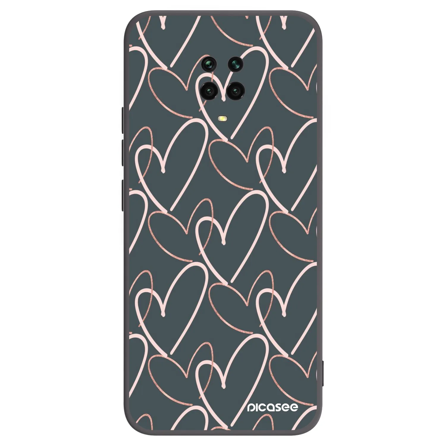 Picasee silikonowe czarne etui na Xiaomi Redmi Note 9S - Lots of love
