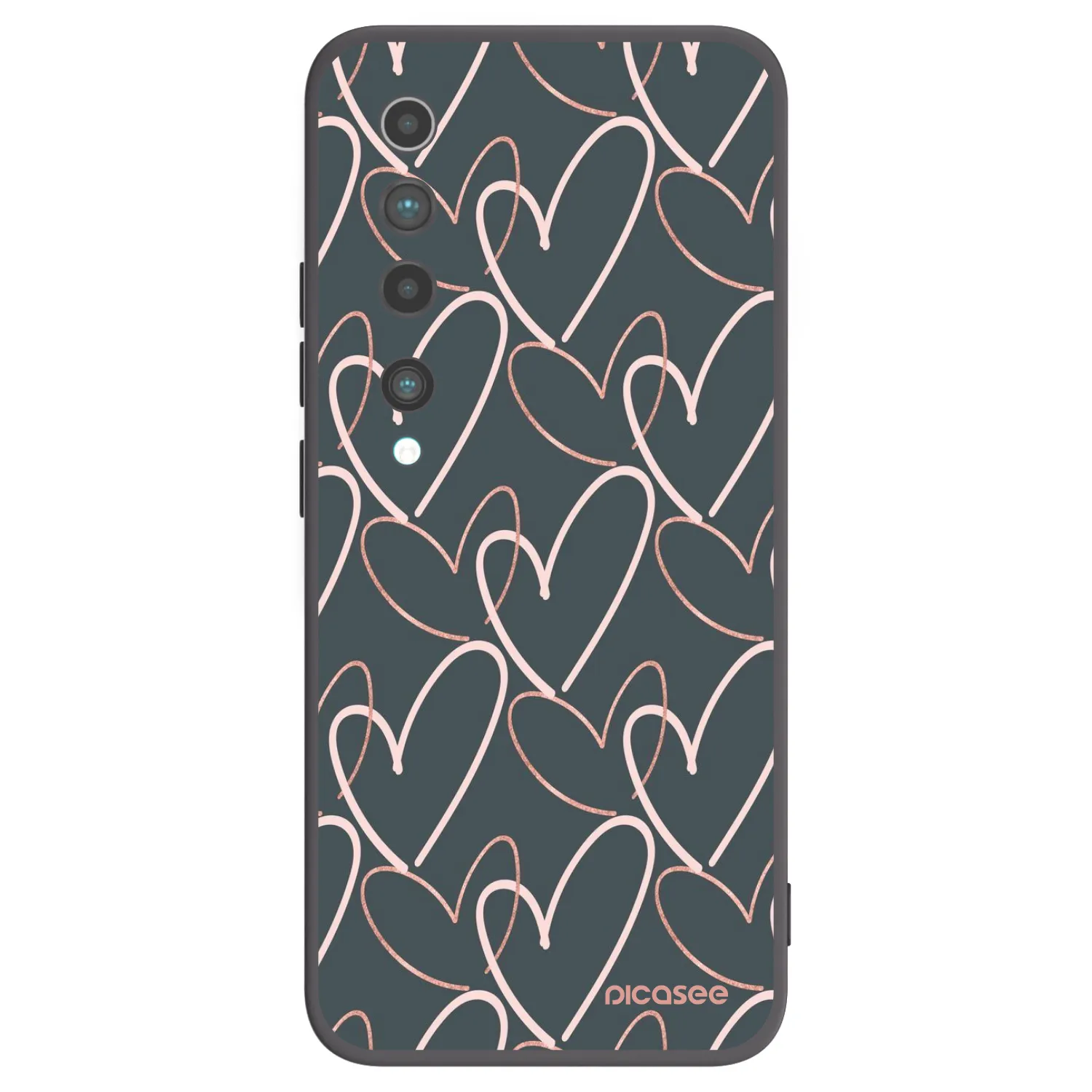 Picasee silikonowe czarne etui na Xiaomi Mi 10 - Lots of love