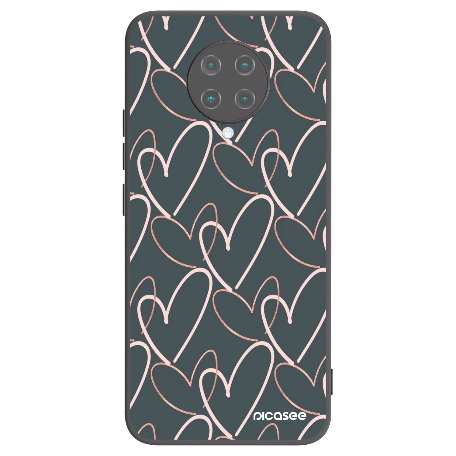 Picasee silikonowe czarne etui na Xiaomi Poco F2 Pro - Lots of love