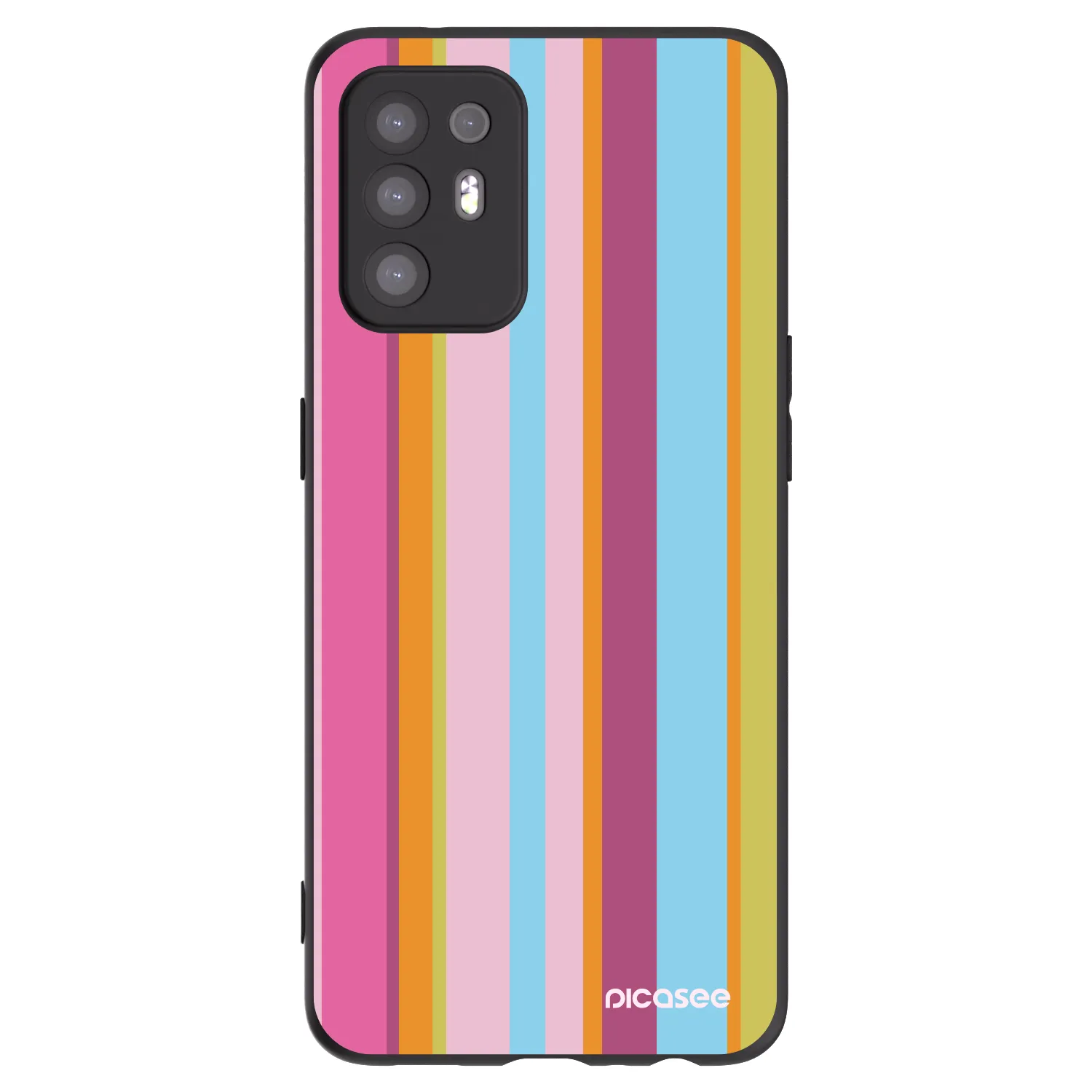 Picasee silikonowe czarne etui na OPPO A94 5G - Golden hour