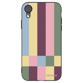 Picasee silikonowe czarne etui na Apple iPhone XR - Lobby tiles