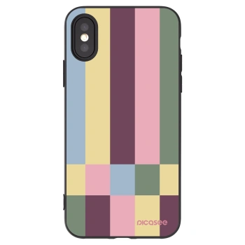 Picasee silikonowe czarne etui na Apple iPhone X/XS - Lobby tiles