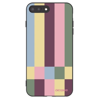 Picasee silikonowe czarne etui na Apple iPhone 8 Plus - Lobby tiles
