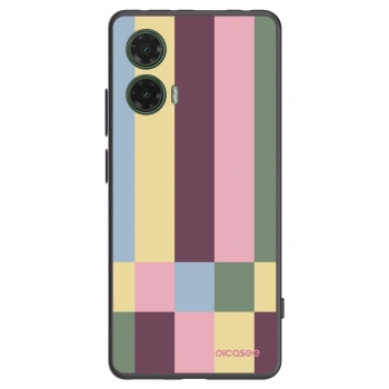 Picasee silikonowe czarne etui na Motorola Moto G35 5G - Lobby tiles