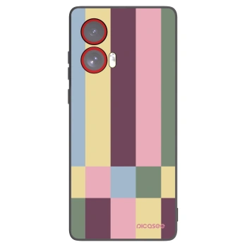 Picasee silikonowe czarne etui na Motorola Edge 50 Fusion - Lobby tiles