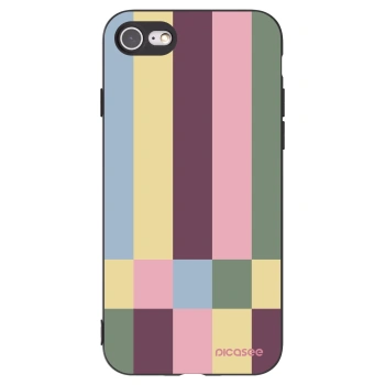 Picasee silikonowe czarne etui na Apple iPhone SE 2020 - Lobby tiles