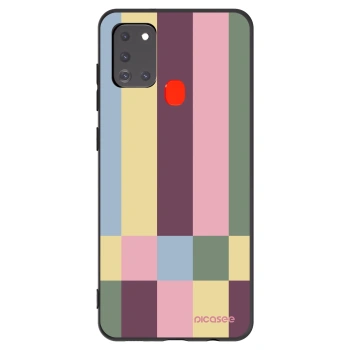 Picasee silikonowe czarne etui na Samsung Galaxy A21s - Lobby tiles