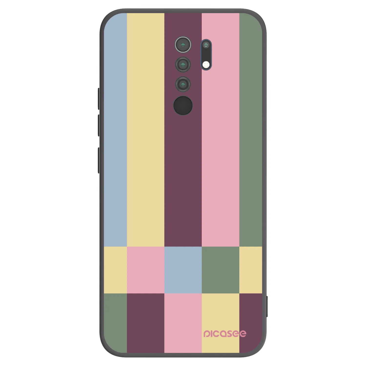 Picasee silikonowe czarne etui na Xiaomi Redmi 9 - Lobby tiles