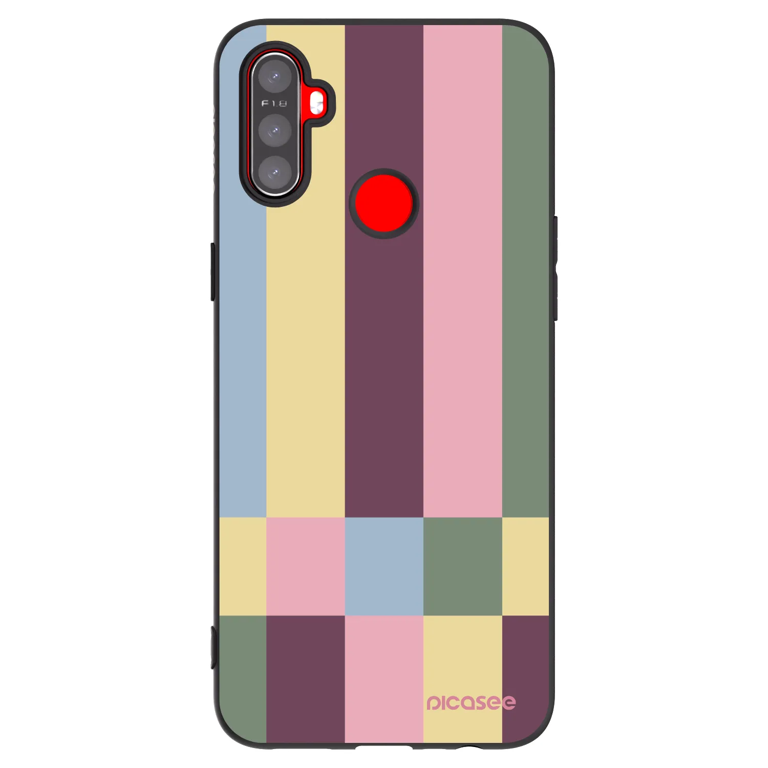 Picasee silikonowe czarne etui na Realme C3 - Lobby tiles