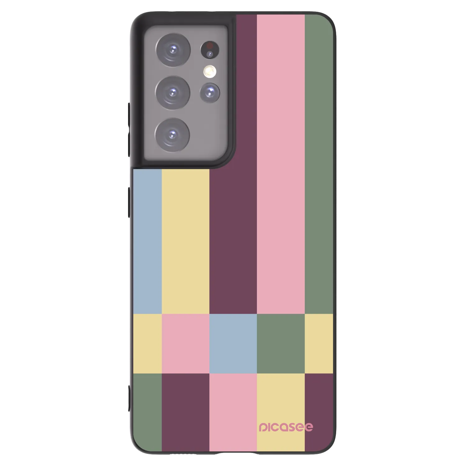 Picasee silikonowe czarne etui na Samsung Galaxy S21 Ultra 5G G998B - Lobby tiles