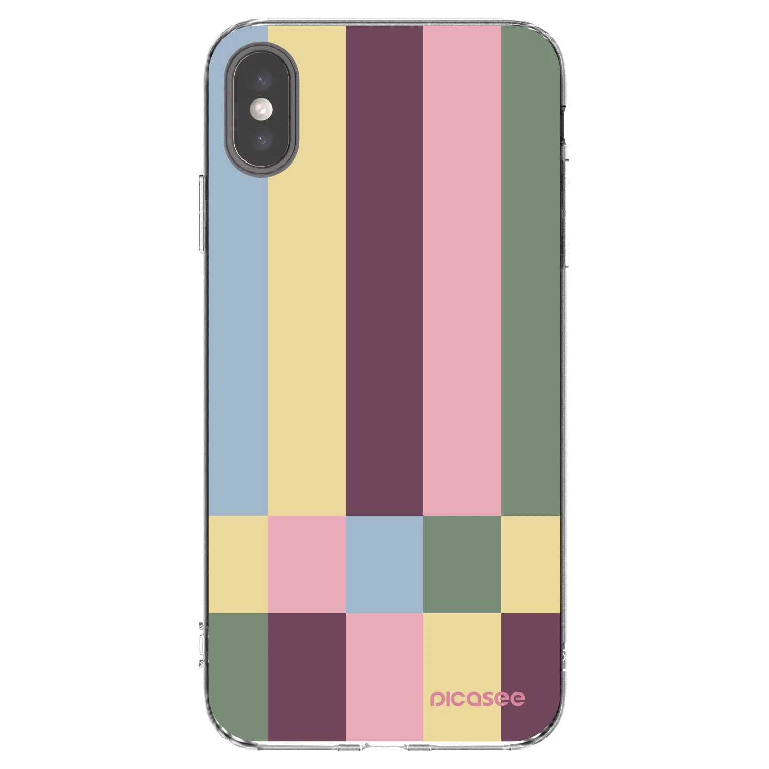 Picasee silikonowe przeźroczyste etui na Apple iPhone XS Max - Lobby tiles