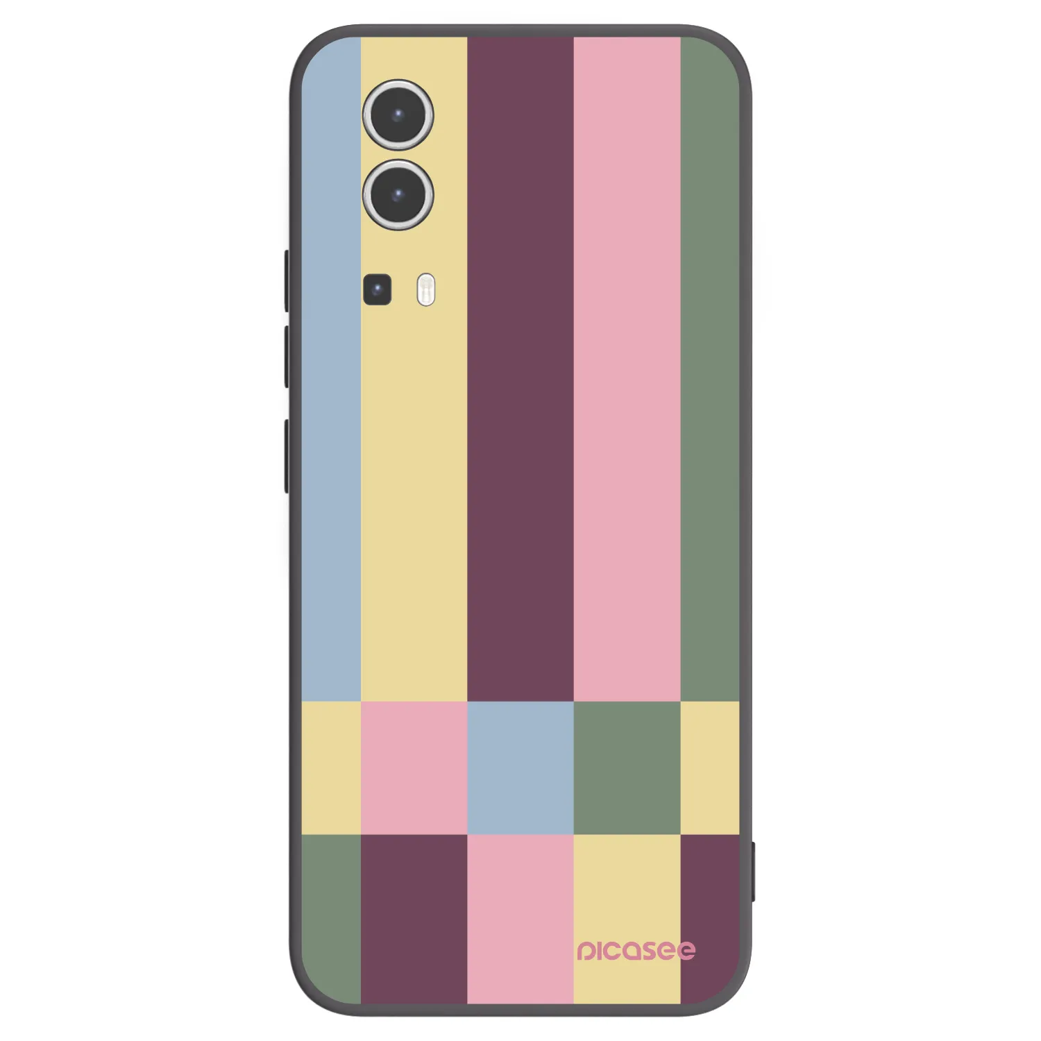 Picasee silikonowe czarne etui na Vivo Y72 5G - Lobby tiles