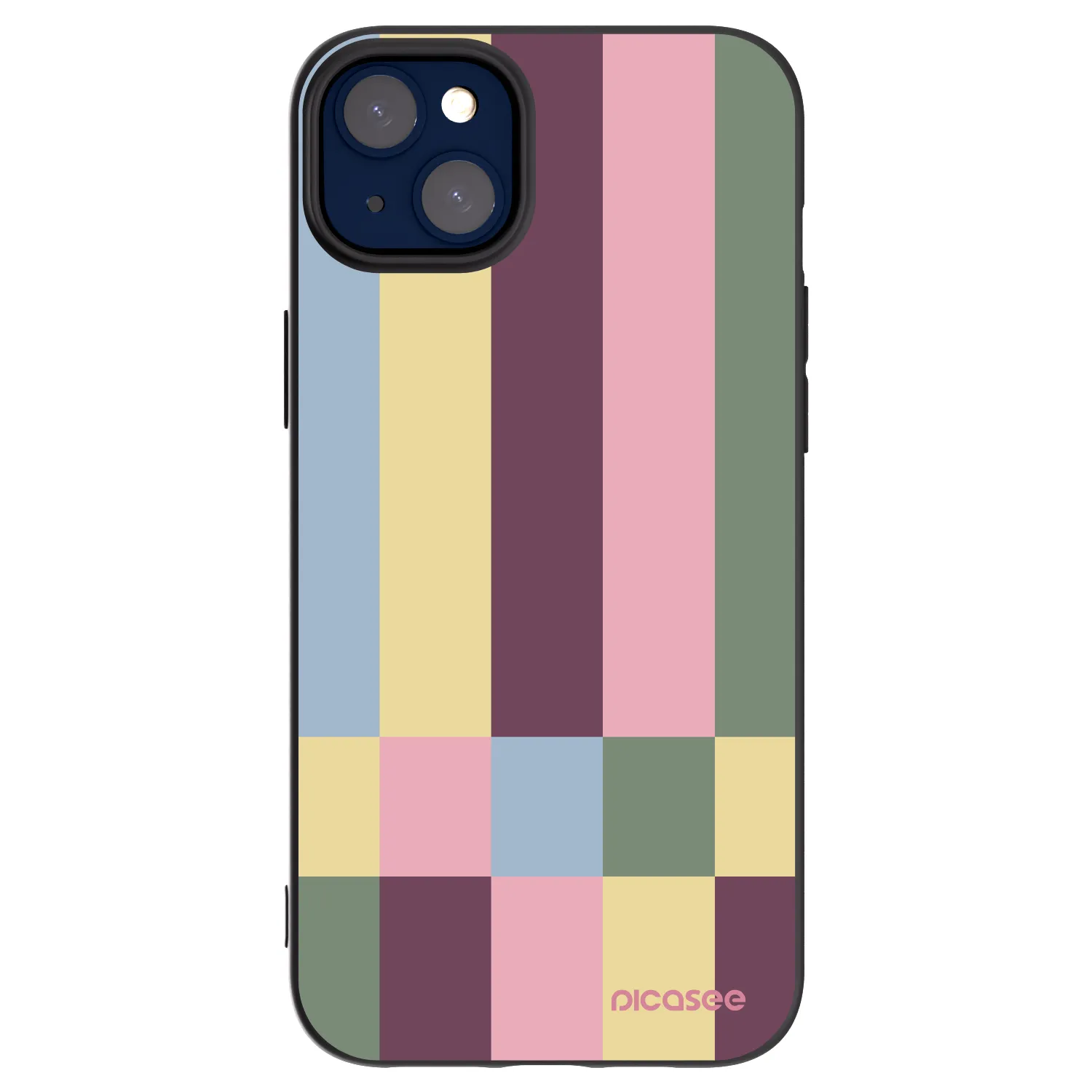 Picasee silikonowe czarne etui na Apple iPhone 14 Plus - Lobby tiles