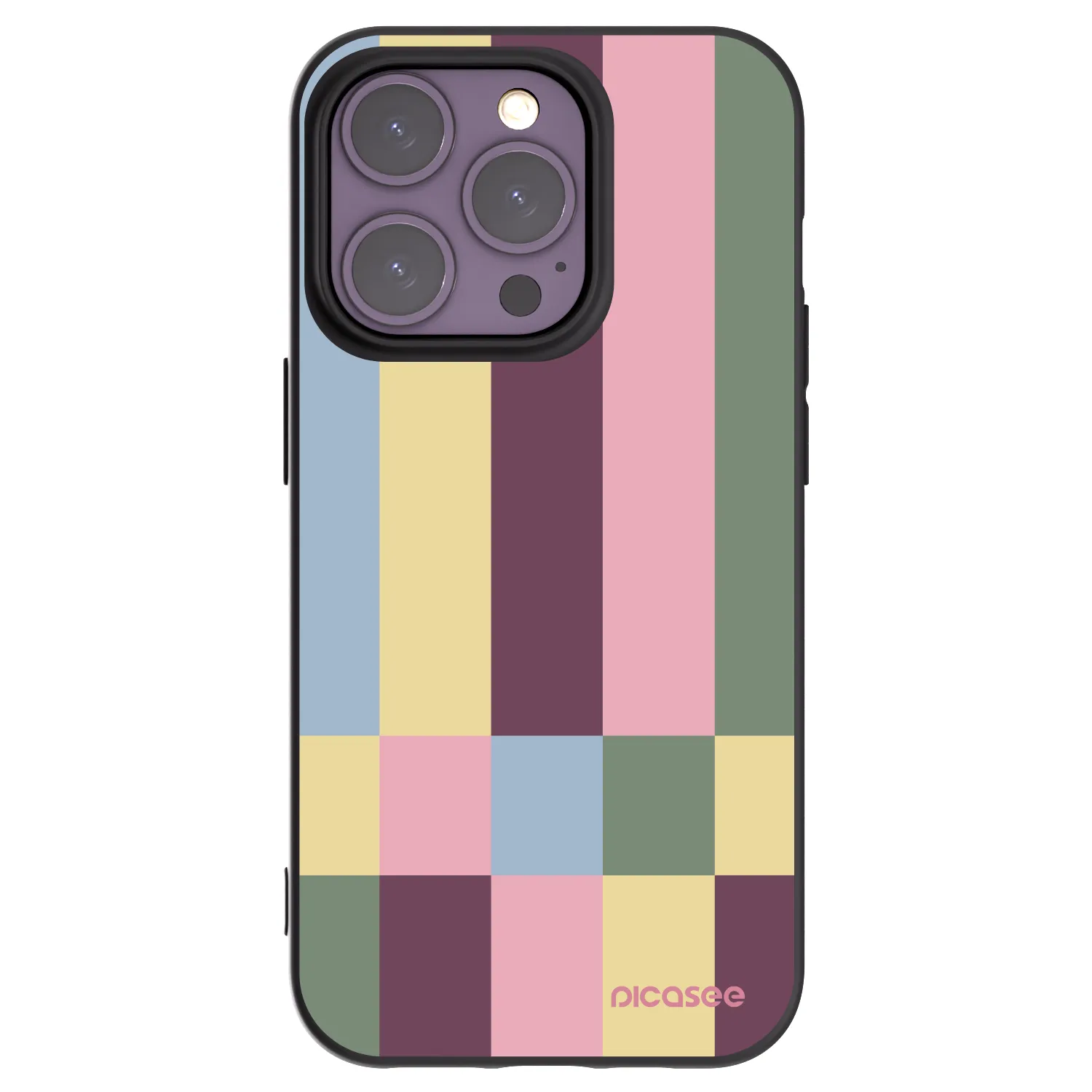 Picasee silikonowe czarne etui na Apple iPhone 14 Pro - Lobby tiles