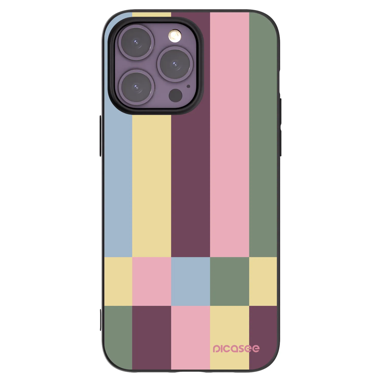 Picasee silikonowe czarne etui na Apple iPhone 14 Pro Max - Lobby tiles