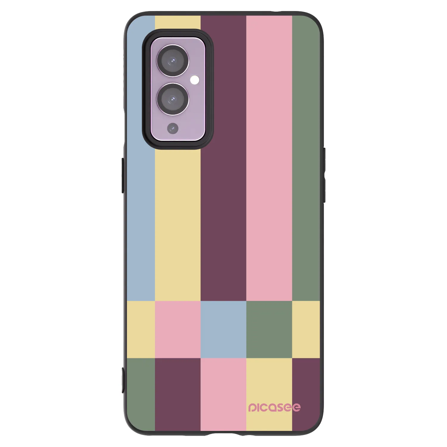 Picasee silikonowe czarne etui na OnePlus 9 - Lobby tiles