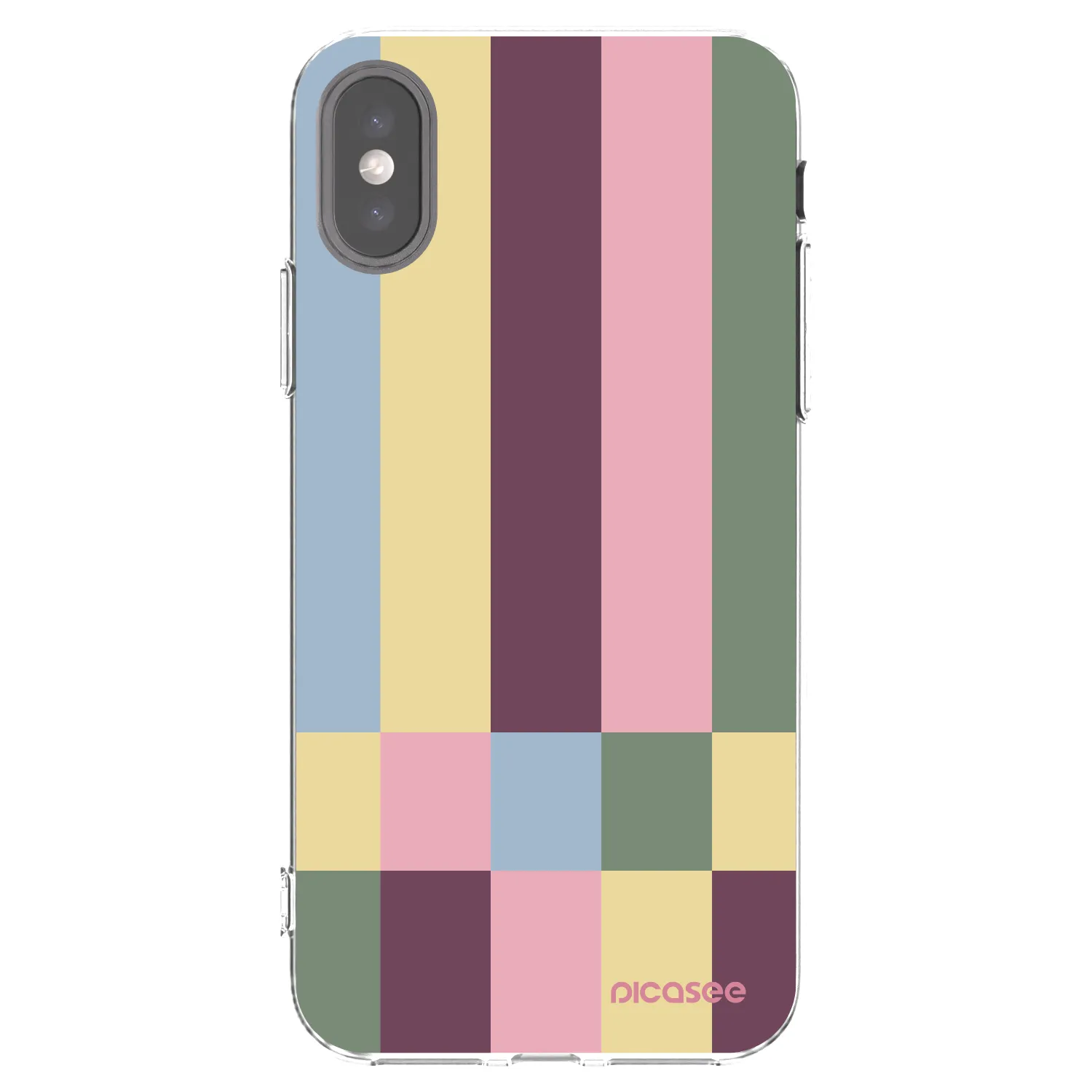 Picasee silikonowe przeźroczyste etui na Apple iPhone X/XS - Lobby tiles